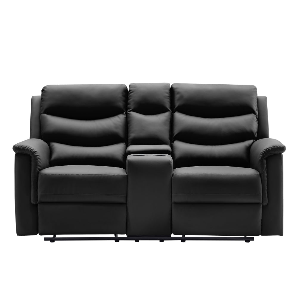 2-SEATER MOTION SOFA BLACK PU ( W22343699 / W223P149016 )