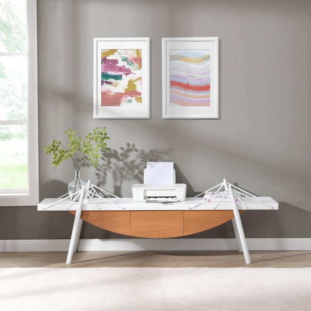 Sailboat-Inspired Bookshelf, 70.87 inch Industrial 4-Tier Open Storage Shelf with Drawer, Wooden & Metal Freestanding Bookcase, Sturdy Display Rack for Living Room, Office & Home Decoration.