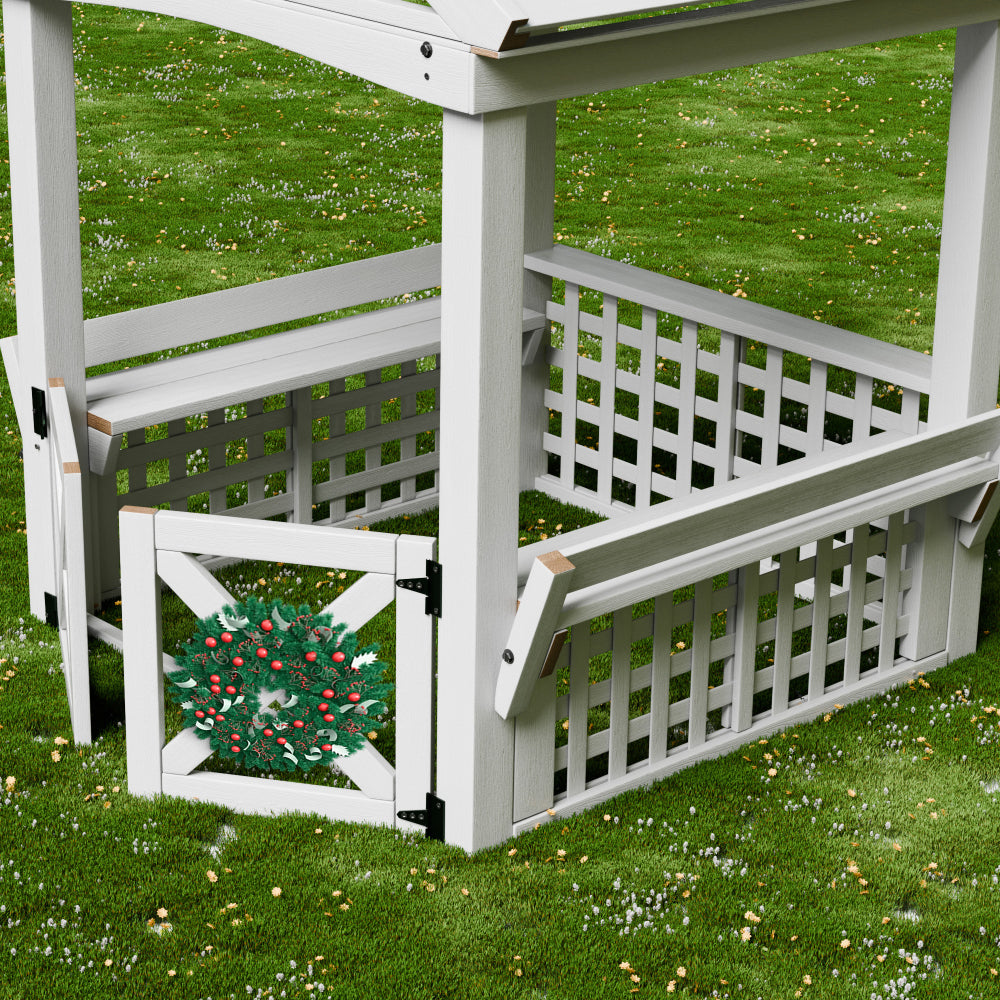 Modern Outdoor Wooden Playhouse for Children Waterproof Design with Comfortable Bench and Attractive Door