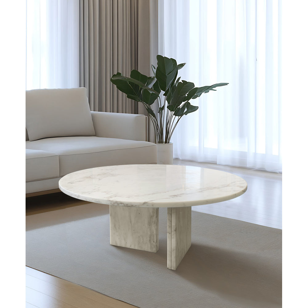 Blue gray natural marble coffee table, small table, living room table, natural stone, Ø27.6 h12.6 Inch/Ø70 h32 cm, genuine marble, real marble