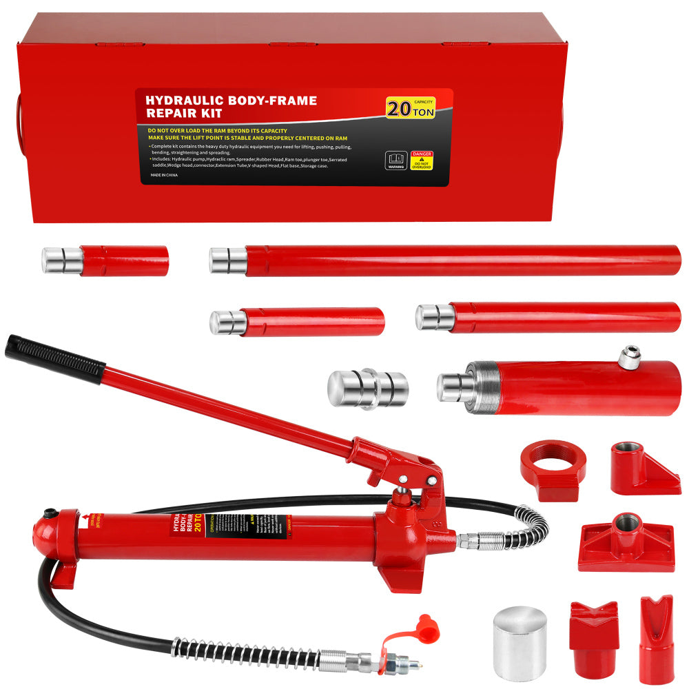 Power Hydraulic Ram Cylinder Jack: Single-Acting Mini Jack, Porta Power Kit, Stroke for Shipbuilding, Bridge, Construction, Precision Machinery, Small Spaces - 10 Ton Capacity