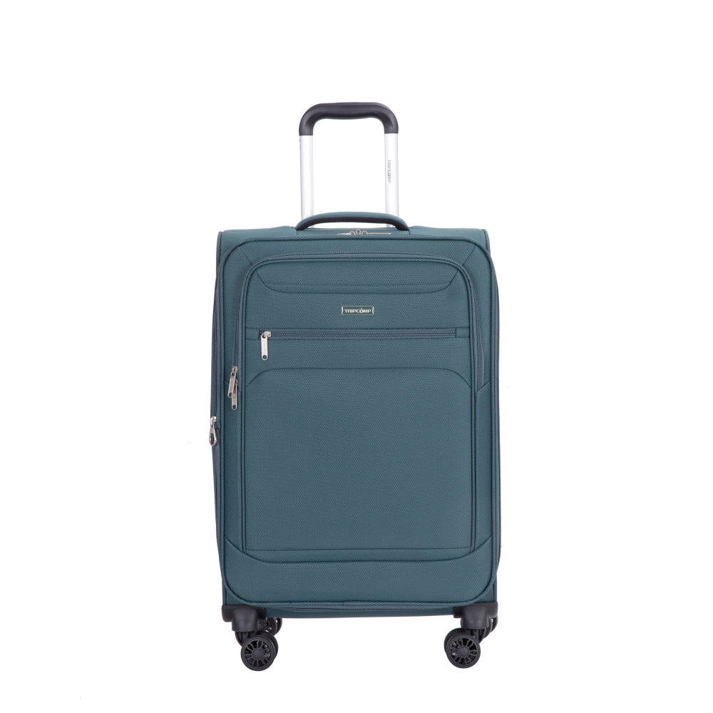 3-Piece Set (18/Travelbag/toiletry bag) ,Softshell Suitcase Spinner Wheels Terylene Polyester Luggage Sets Carry On Suitcase  Luggage  Lightweight Durable Suitcase  Dark Green