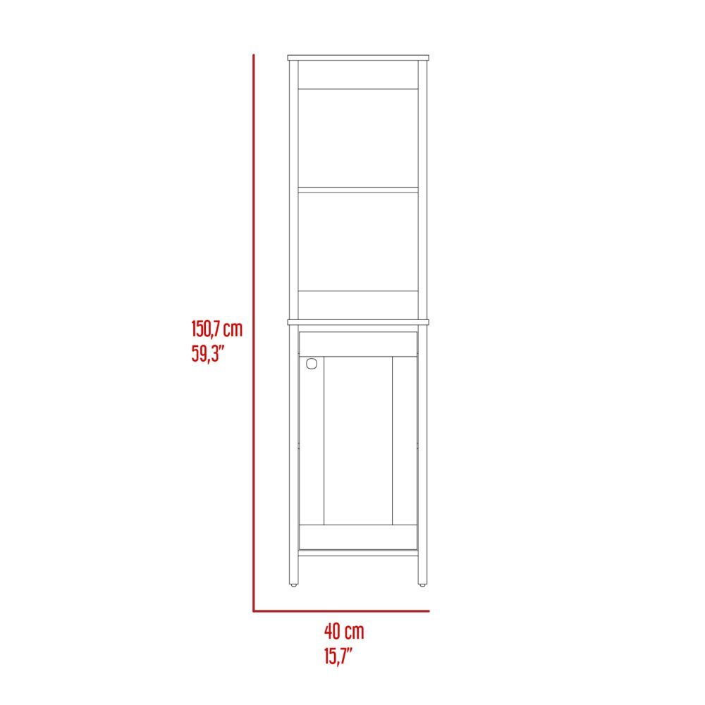 St. Clair Linen Cabinet, Two Interior  Shelves, Two Open Shelves, Single Door