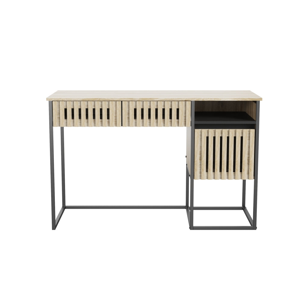 Fluted,Desk,Computer Desk,Dresser,With Drawers / Storage,Easy Assembly,Metal Frame,Modern Minimalist,Vertical stripe element