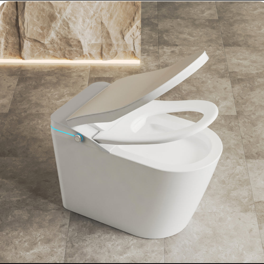 Smart Toilet with Built-in Heated Seat, Tankless Toilet with Auto Flushing, Adjustable Seat Temp, Flush Remote Control LED Digital Display, Elongated