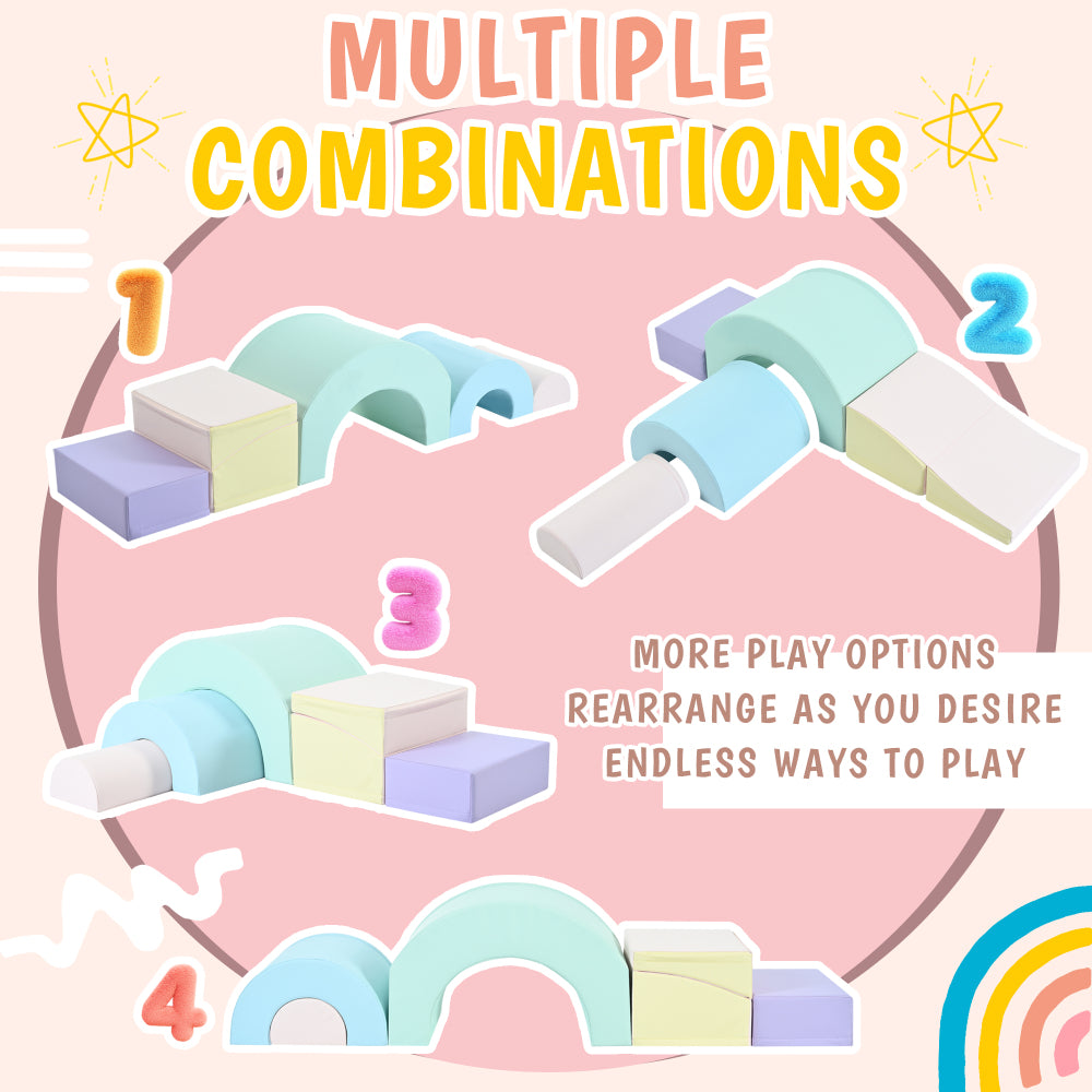 5-Piece Kids Climbing Toys for Toddlers, Foam Climbing Blocks for Babies, Kids Crawling and Climbing Indoor Active Play Structure