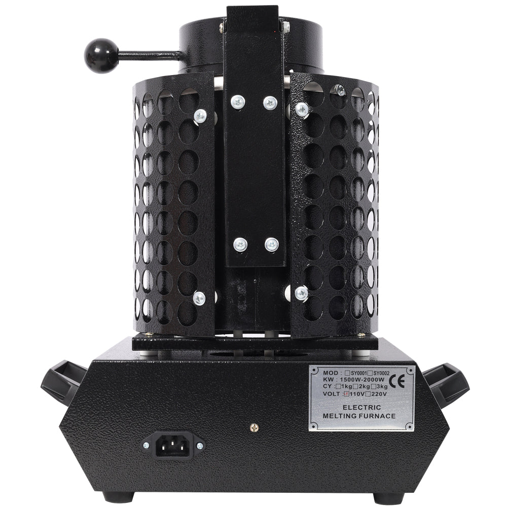 Gold Melting Furnace, 1+3 KG Electric Digital Smelting Furnace, 1800W 1100 °C / 2012°F PID Smelter Kiln Kit Casting Refining Jewelry Precious Metals Gold Silver Copper Aluminum (110V)