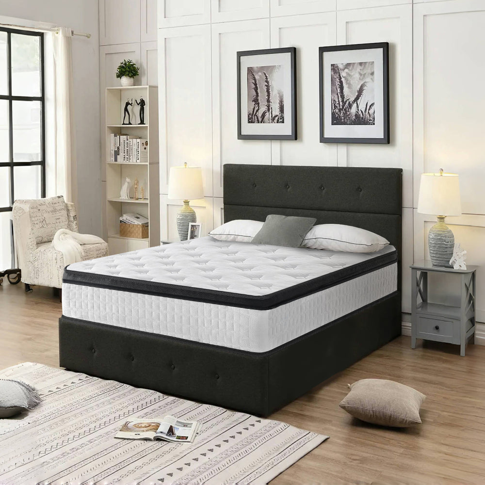 TWIN Size 12 Inch Hybrid Mattress Individual Pocket Spring 7-Zoned Memory Foam Knitted Cover CertiPUR-US White