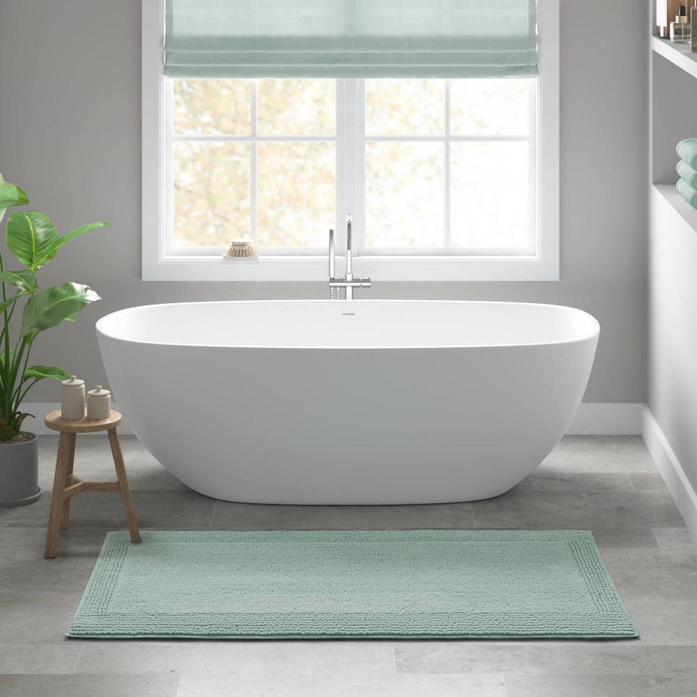 100% Cotton Tufted 3000 GSM Reversible Bath Rug Charcoal 21x34"