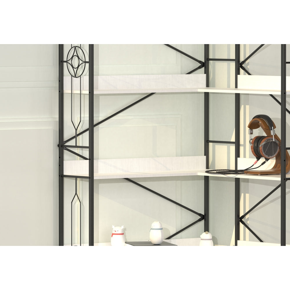 5 Tier Corner Bookshelf, Modern Corner Bookcase, Large Open Shelf Bookcase,Display, Shelving, Tall Bookshelves Storage Display Rack for Bedroom, Living Room and Home Office, White