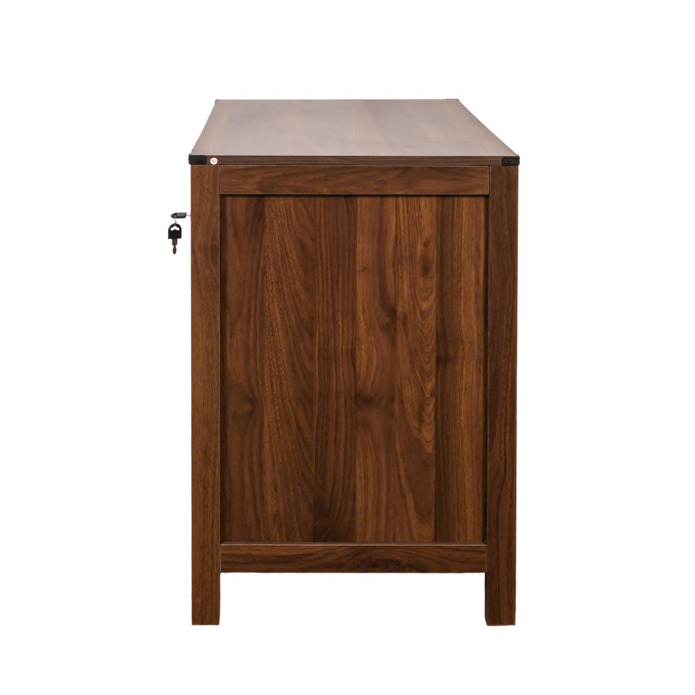 2 Drawer Farmhouse File Cabinet,Filing Cabinet with Lock for Home Office
