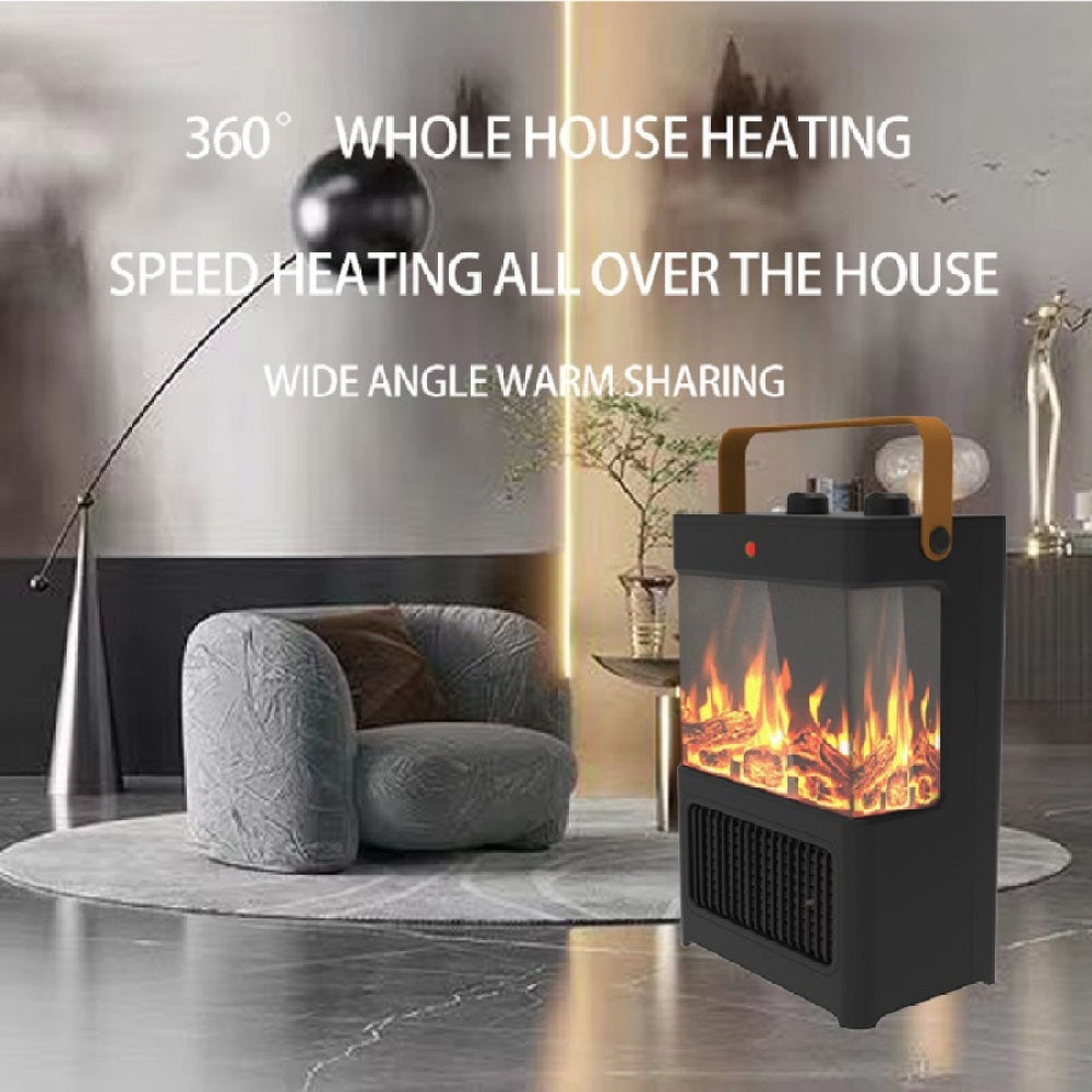 Electric Fireplace Heater for Indoor Use, 1500W Space Heater Fireplace with 3D LED Flame, Double Safety Protection, Portable Fireplace Heater for Home Office Christmas Decoration