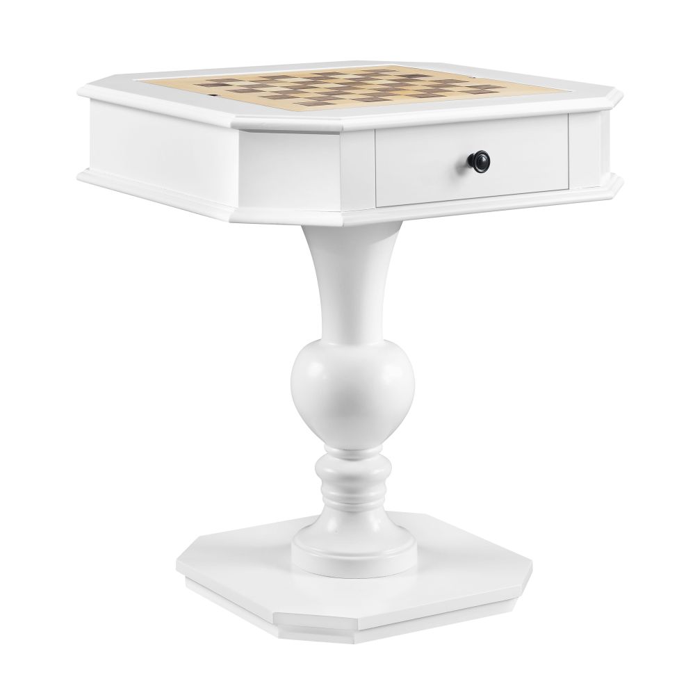 Galini White Finish Game Table