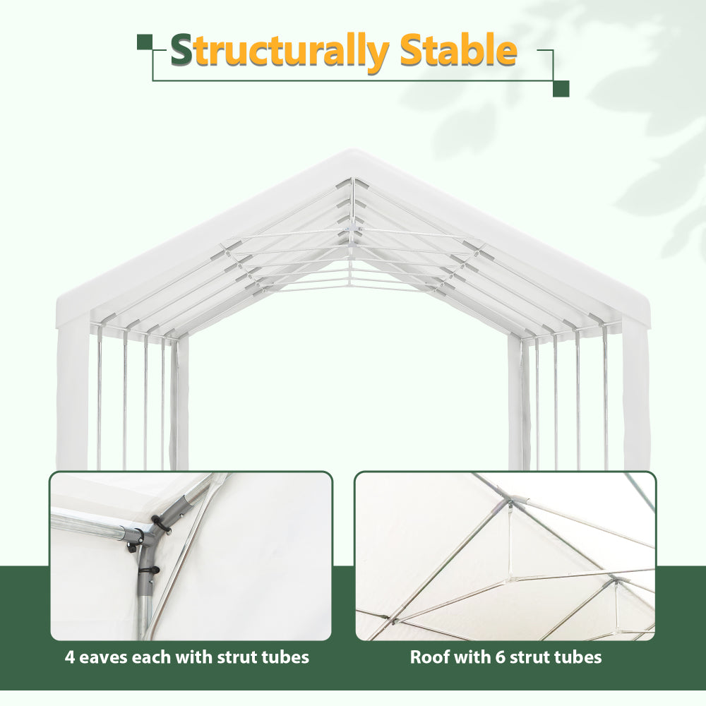 16x32 FT Party Tent with 3 Storage Bags & Removable Sidewalls, Outdoor Canopy Gazebo for Carport Camping Garden Wedding BBQ Commercial