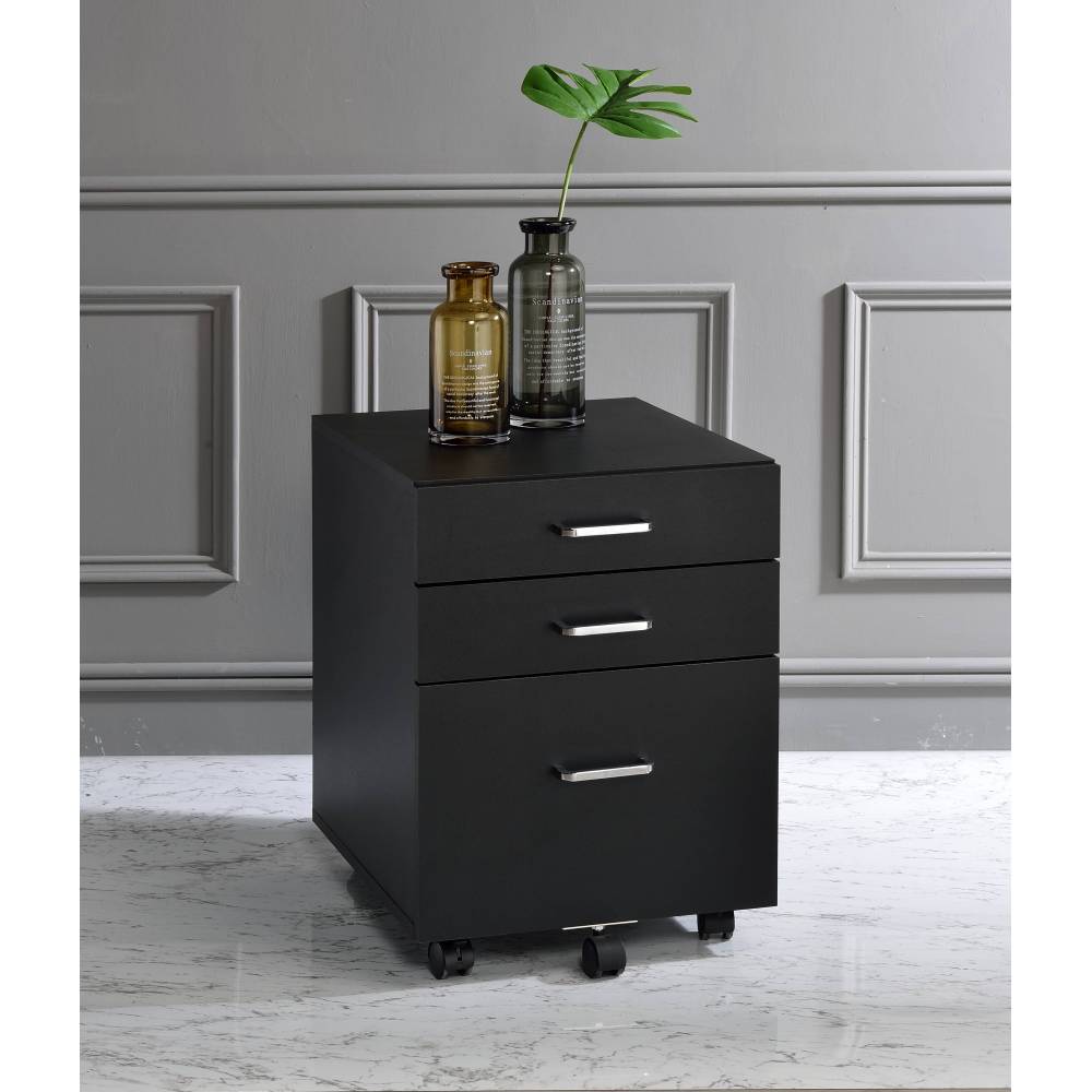 Tennos Black & Chrome Finish Cabinet