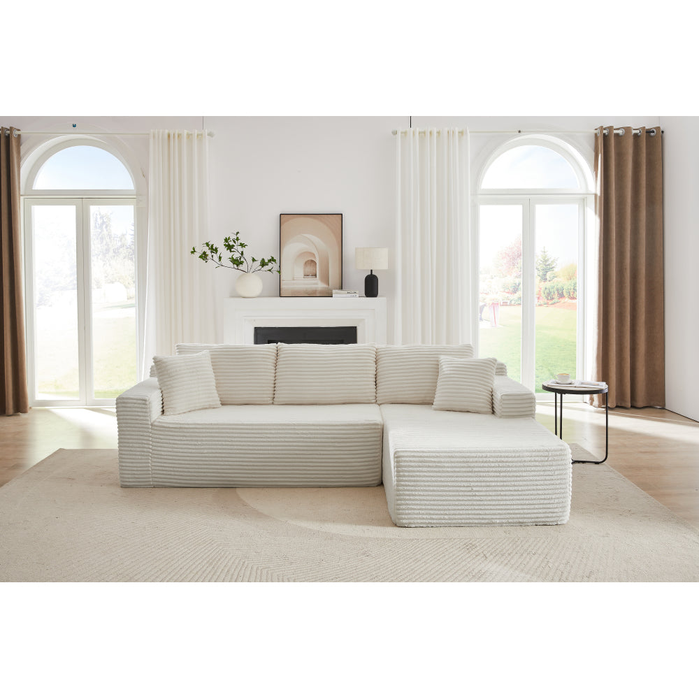 L-Shaped Cloud Sectional Sofa with Deep Seat,No Assembly Required,Modular Couches Sleeper for Living Room,Bedroom,Apartment,Dark Grey