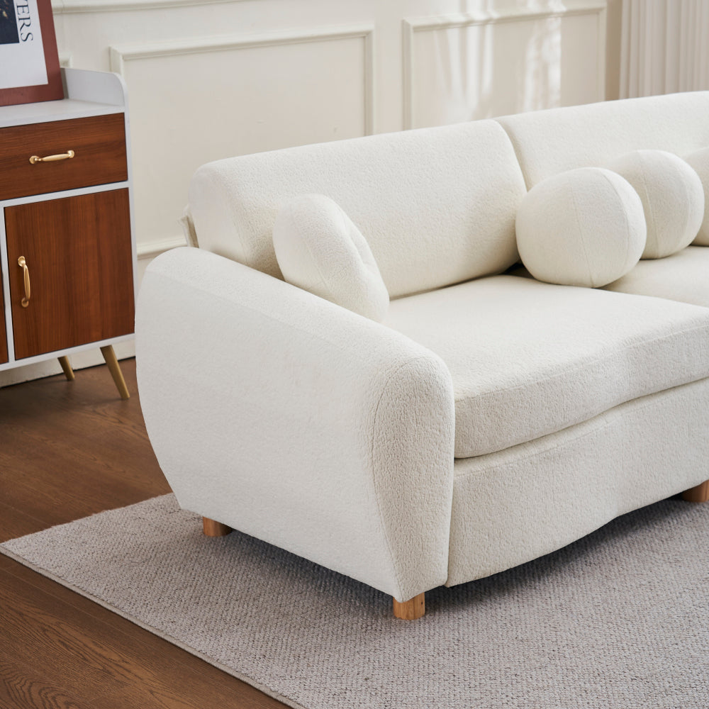 Modern Sofa for Living Room, 84" Green Chenille Sofa Couch, Sectional Love Seat Couch, Upholstered Sofa for Apatment Bedroom Home Office
