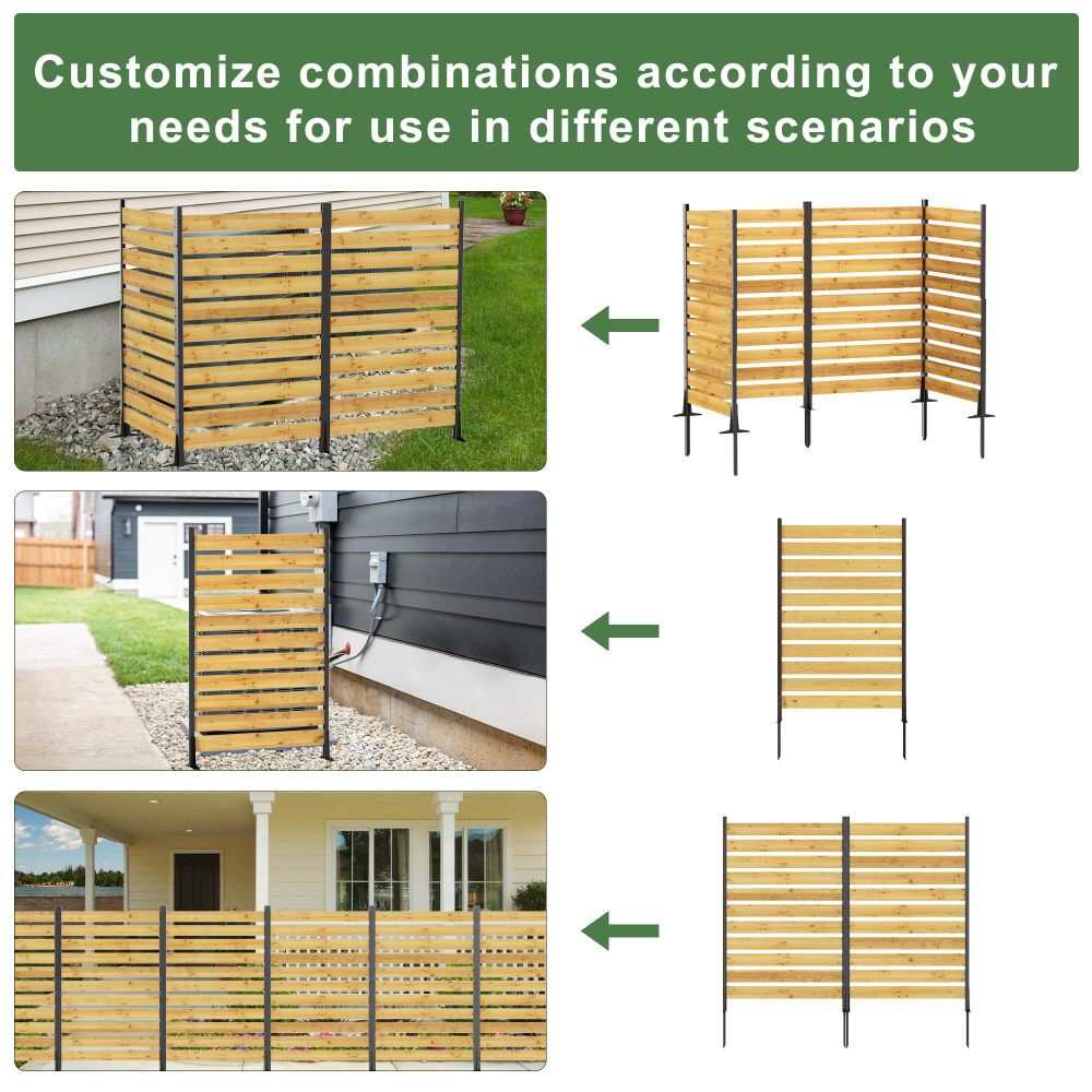 Goodyo 72.8"H x 38.5"W(1 Panel) Cedar Wood Privacy Screen, Outdoor Privacy Walls, Privacy Wood Fence for Pool Equipment Enclosure, Trash Can Enclosures, Air Conditioner Fence