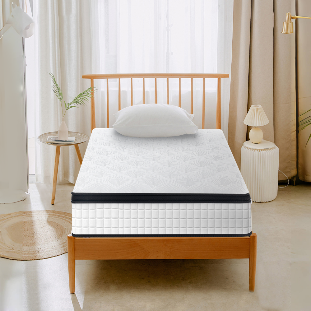 12 Inch Twin XL Breathable Cool Cover Certipur-US Memory Foam Individual Pocket Spring Hybrid Mattress
