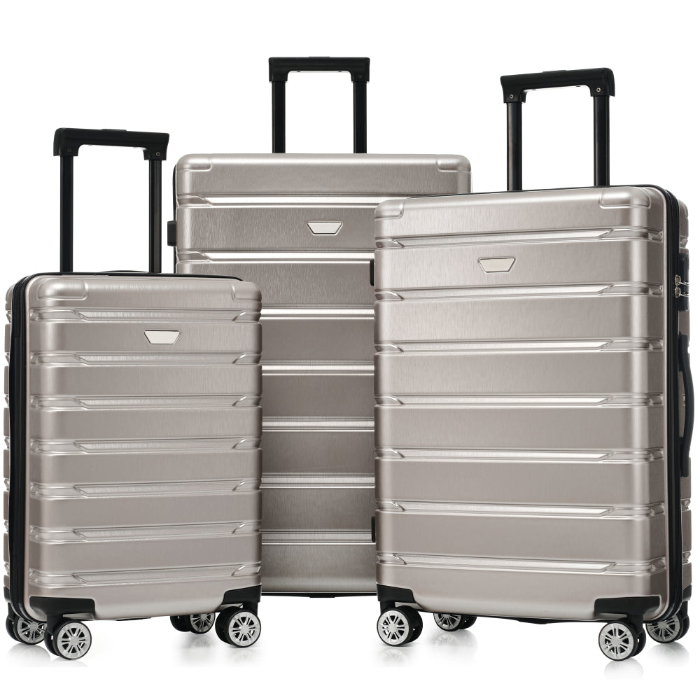 Hardshell Luggage Set 3 Piece, Durable ABS+PC Travel Suitcase with Spinner Wheels for Men Women (20/24/28 Inch)