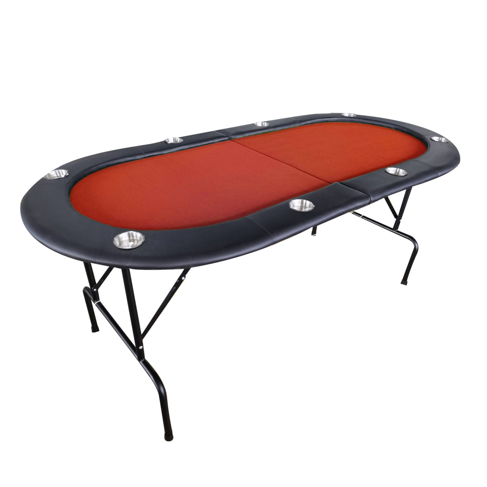 INO Design 73" Foldable Poker Table with Cup Holders #16361 Red