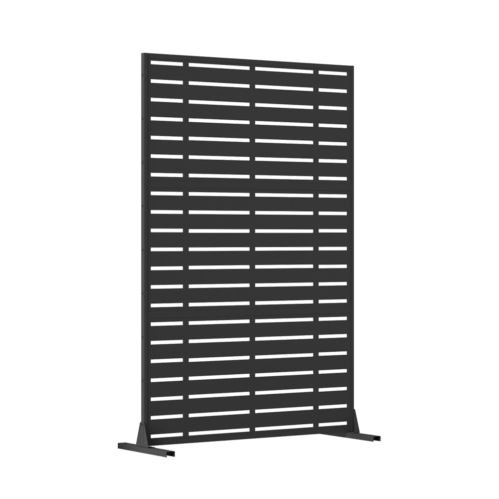 Outdoor Privacy Screen, Freestanding Patio Screen with Metal Frame & Resin Panels, Modern Decorative Privacy Fence for Patio, Garden, Balcony, Backyard