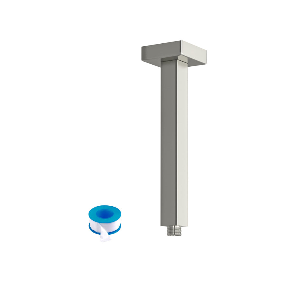 8" Ceiling Mounted Shower Arm with Flange, Brushed Nickel