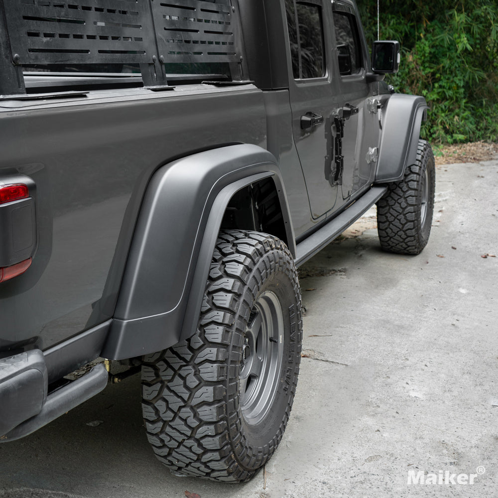 Front & Rear Fenders Compatible with 2020-2024 Jeep Wrangler Gladiator JT Mojave & Rubicon, Off-Road Wheel Fender Liner Set 4 Pcs(Only Fit High Clearance Fender Flares)