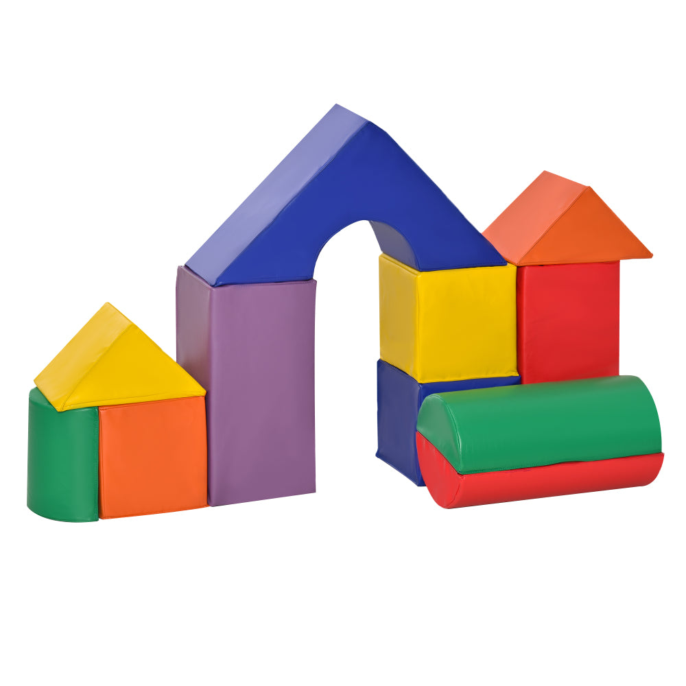 Soozier Foam Climbing Blocks for Toddlers, 11-Piece Baby Soft Foam Play Set, Climb and Crawl Activity Playset Building Blocks for Aged 1-3 Years Old Boys & Girls, Assorted