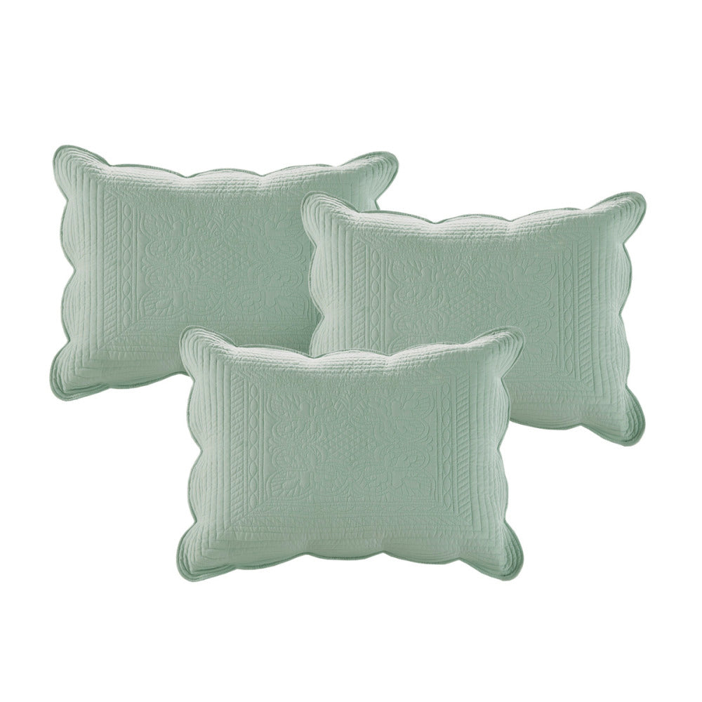 6 Piece Reversible Scalloped Edge Daybed Cover Set Seafoam Daybed