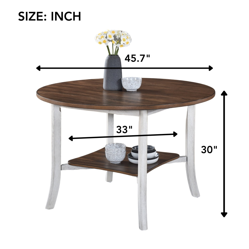 WOODHOMER Round Dining Furniture Set 1Table with 4 chair