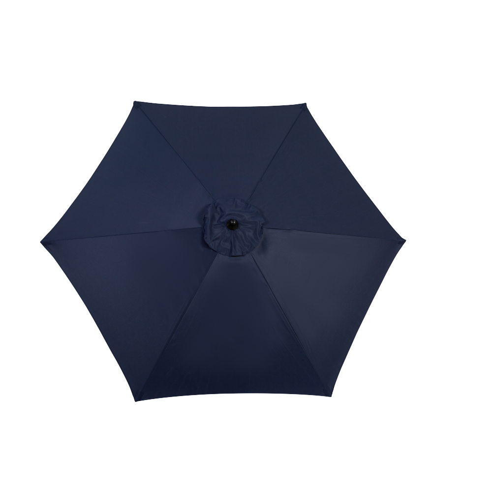 9FT Outdoor Patio Umbrella Outdoor Table Umbrella with Push Button Tilt and Crank, Market Umbrella 6 Sturdy Ribs , Deck, Backyard, Pool (Base Not Included) - (Navy blue )