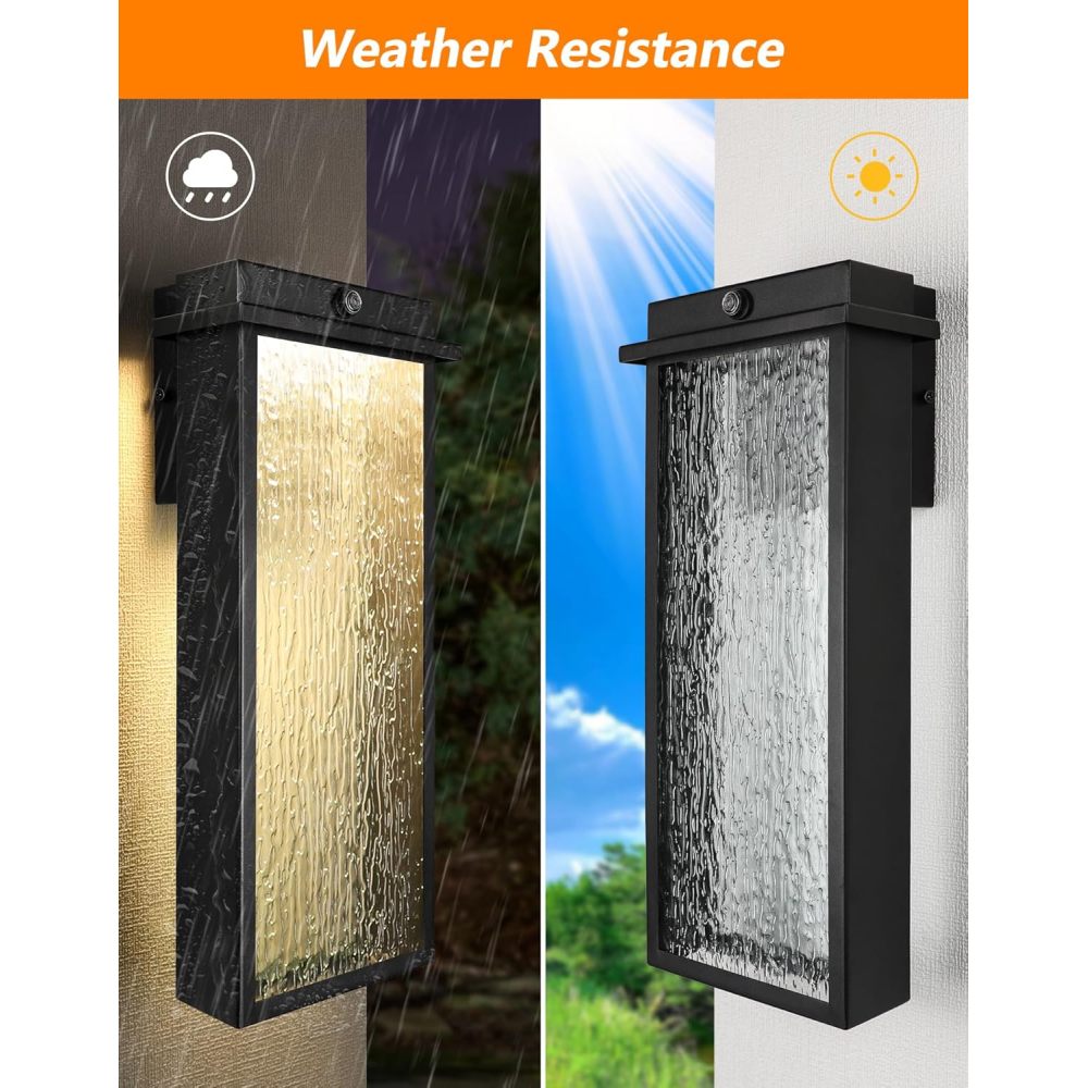 Outdoor Light Fixture Wall Light, Dusk to Dawn Outdoor Lighting Anti-Rust Wall Lantern Outside Wall Sconce, Integrated LED Porch Light for Garage Patio Doorway
