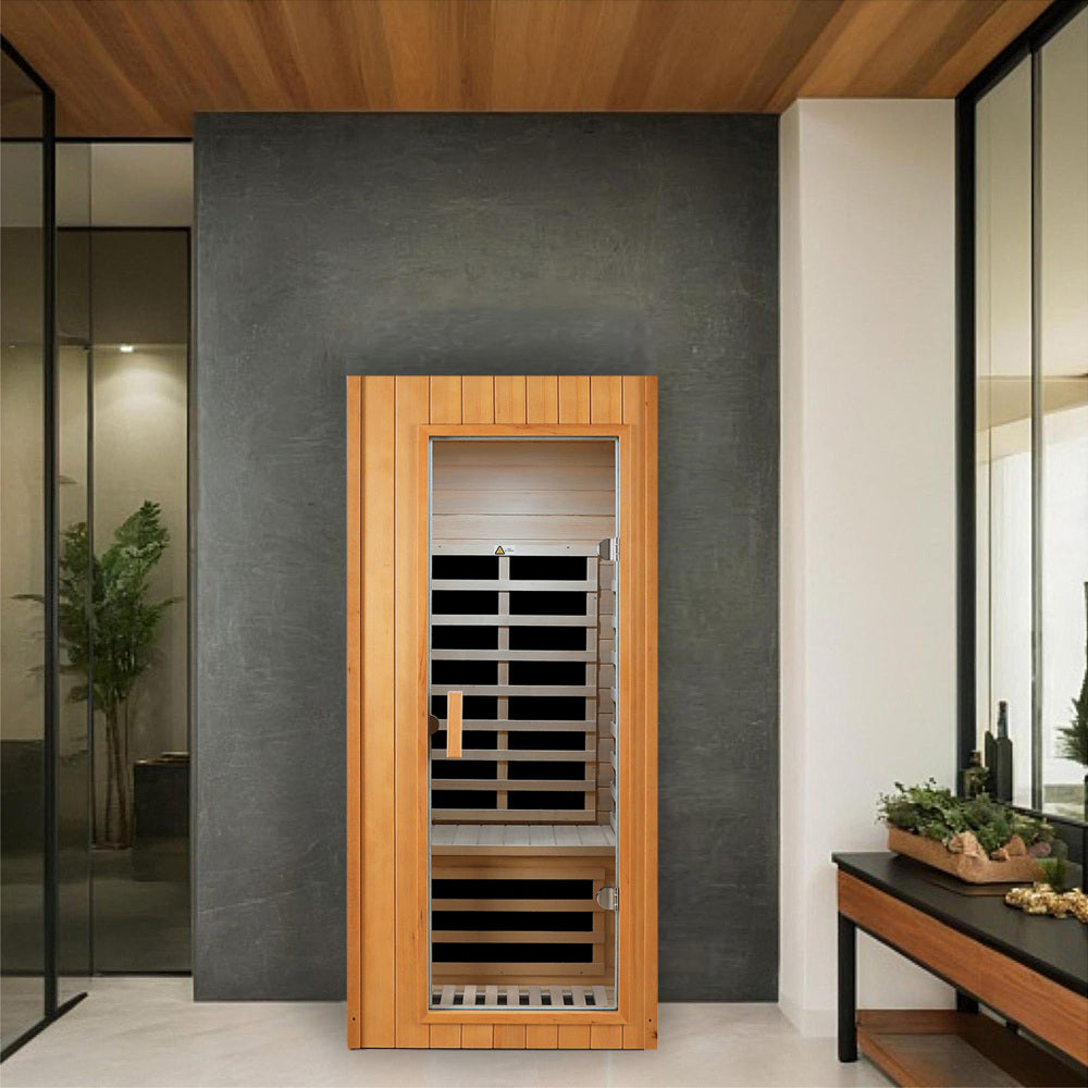 Hemlock One-person far infrared roof embedded indoor sauna room