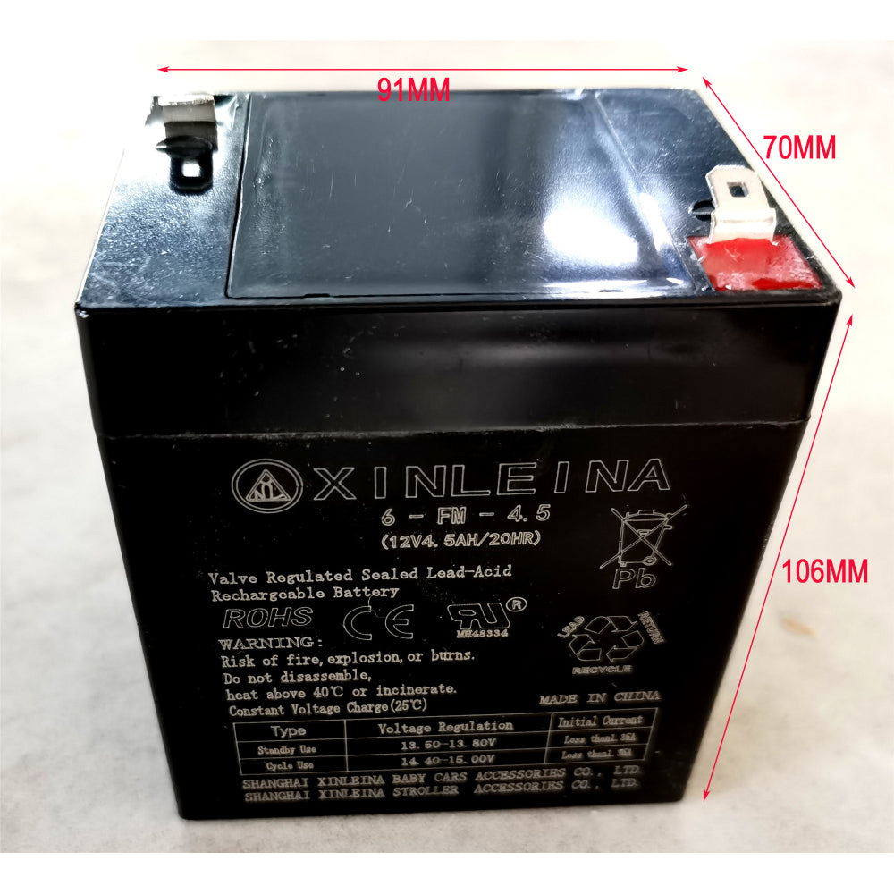 12V4.5Ah Battery for Kids Ride on car, Valve Regulated Lead-Acid Rechargeable Battery,Rechargeable Replacement Battery for Kids Ride on