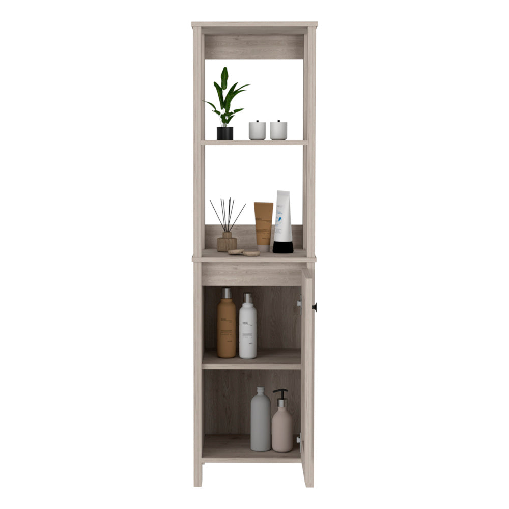 St. Clair Linen Cabinet, Two Interior  Shelves, Two Open Shelves, Single Door