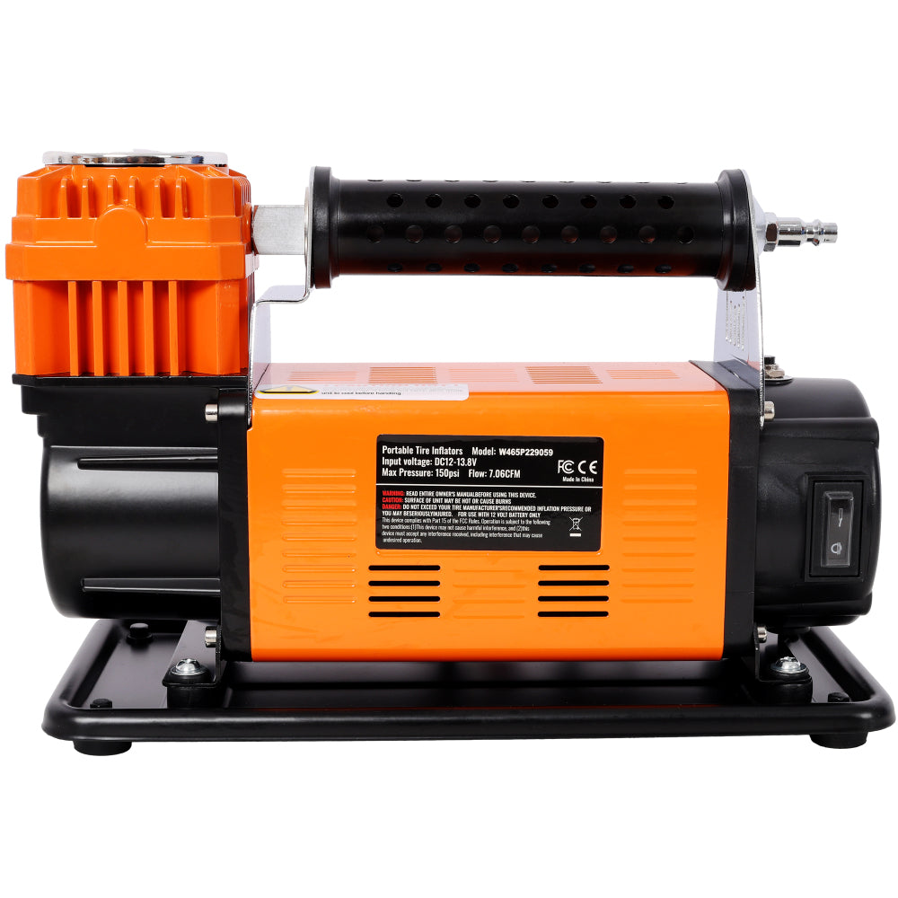12V Heavy Duty Air Compressor,Tire Inflator with Pressure Gauge, Max 150 PSI,Tire Inflator Air Pump for  Car, SUV, RV, Truck