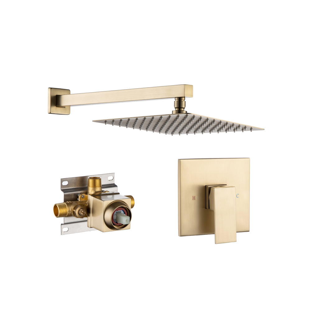 93101LSJ-10 Square Pressure Balanced Complete Shower System With Rough-in Valve