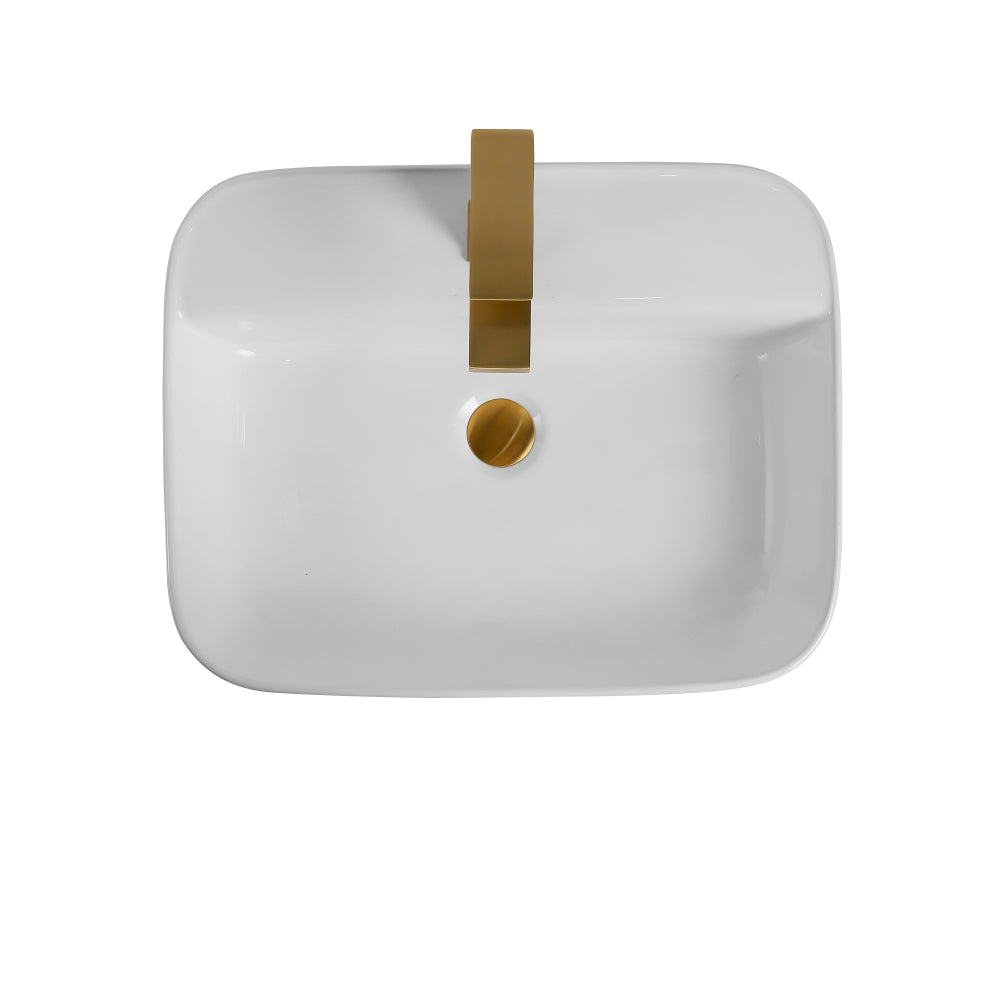 Bothwa Home Rectangular Countertop Ceramic Wash Basin (White Finish) CUPC Certified