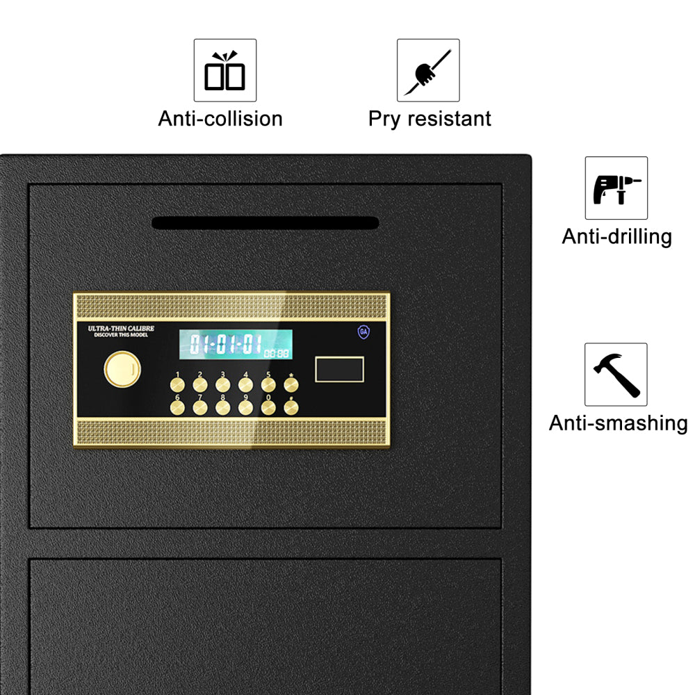 Large Double-door Coin-operated Safe,Digital Security Safe with Fireproof and Waterproof Bag,6.5 Cubic Feet Safe Box with Hidden Code Function for Home,Office and Hotel