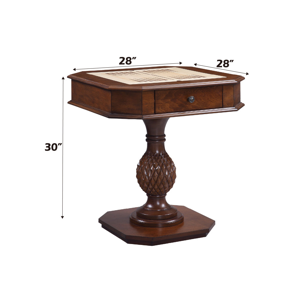 Bishop II Cherry Finish Reversible Chess Checker Game Table w/Game Tray (Chess Fingures Not Included)
