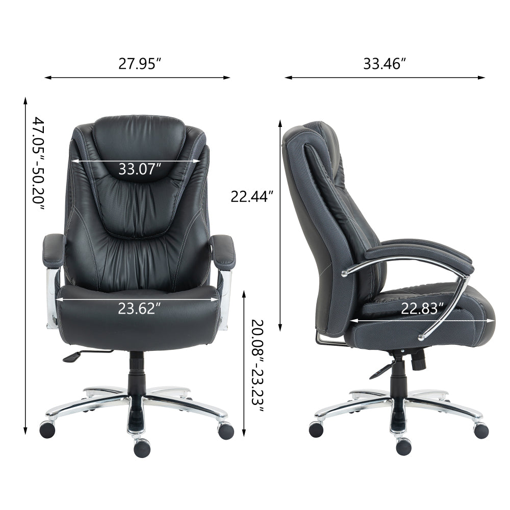 High backrest PU material office chair with adjustable height:9373H-PU