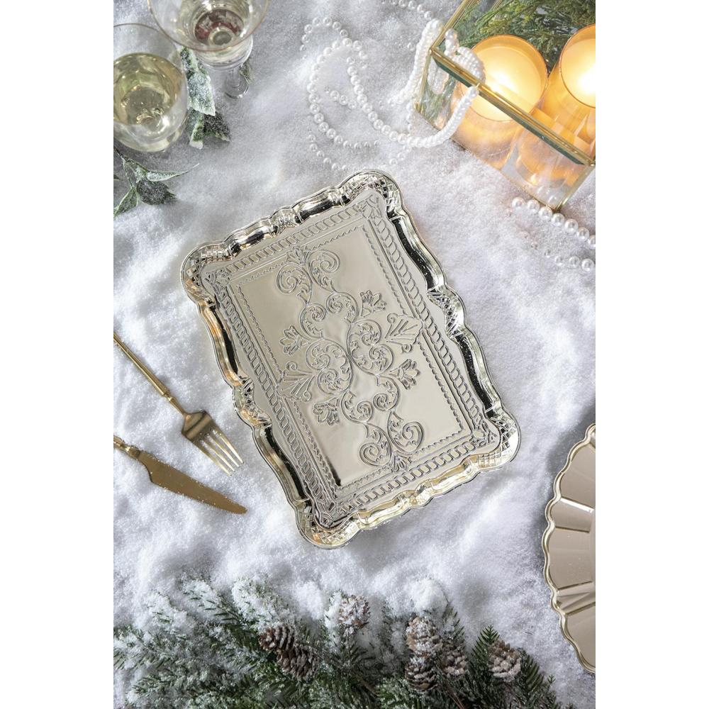 6 Pack Plastic Charger Plate, 11.8" x 9.1"