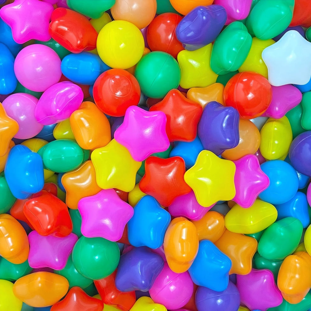 Ball Pit Star Balls 500 Count for Kids, Colorful Phthalate Free BPA Free Baby Toddler Play Balls for Kids Toddlers - Safe, Crushproof, Lightweight, Durable Spheres-rainbow