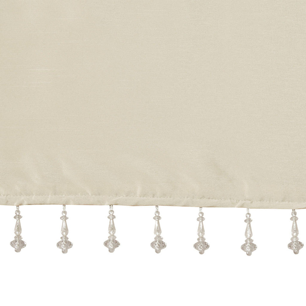 Lightweight Faux Silk Valance With Beads Champagne 50x26"