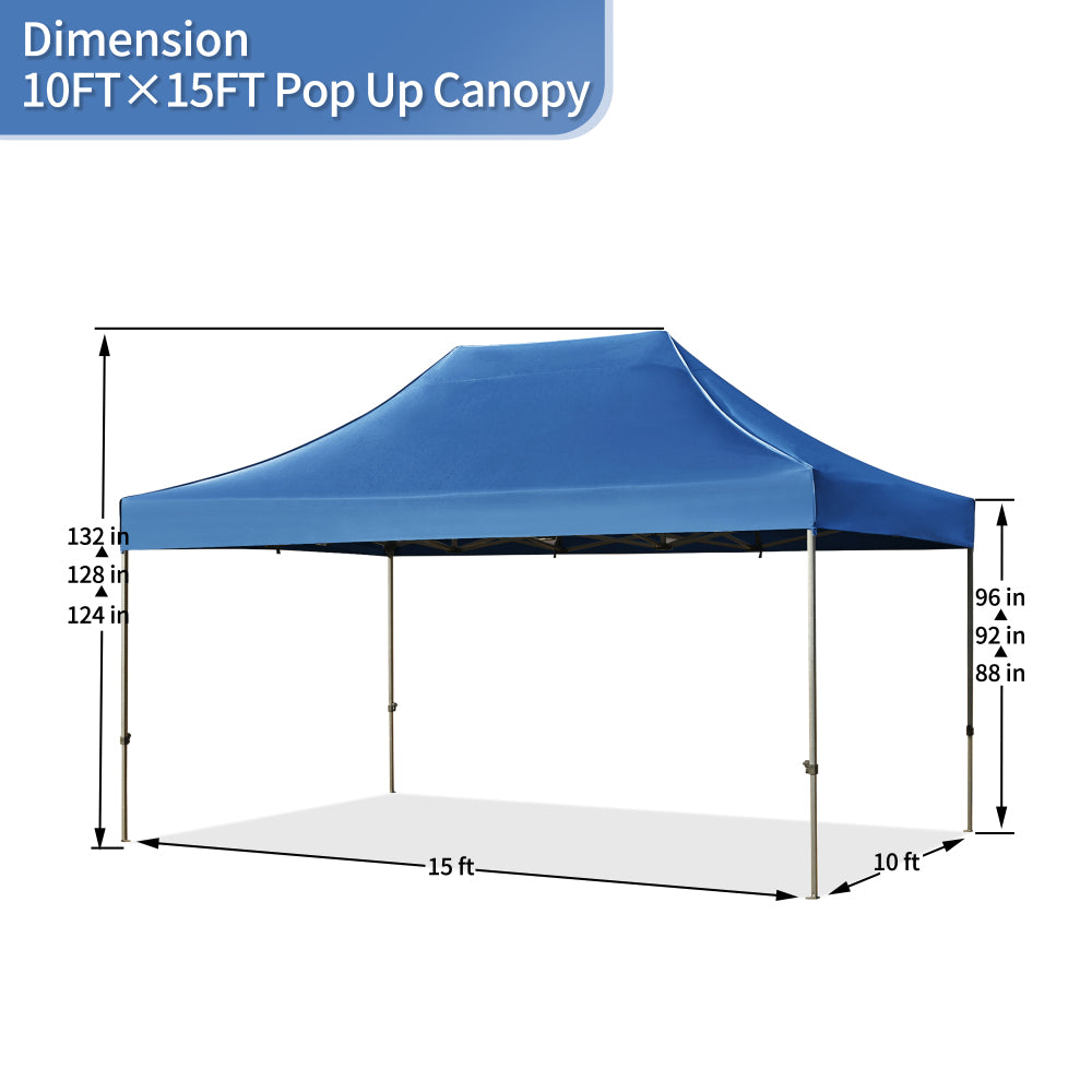TREXM 10x15 Pop Up Canopy Tent, Heavy Duty Party Tent with 4 Sidewalls UV Waterproof Protection, 3 Height Adjustable Outdoor Canopy Tent for Weddings, Events, and Backyard Gatherings, Blue
