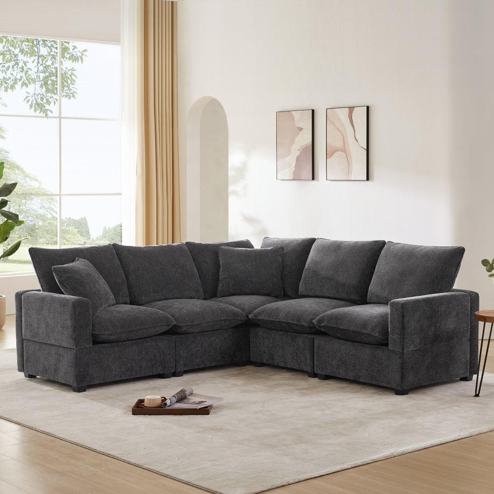26*26" Ottoman Module for Modular Sectional Sofa,Wide Seat,Chenille,2 Colors