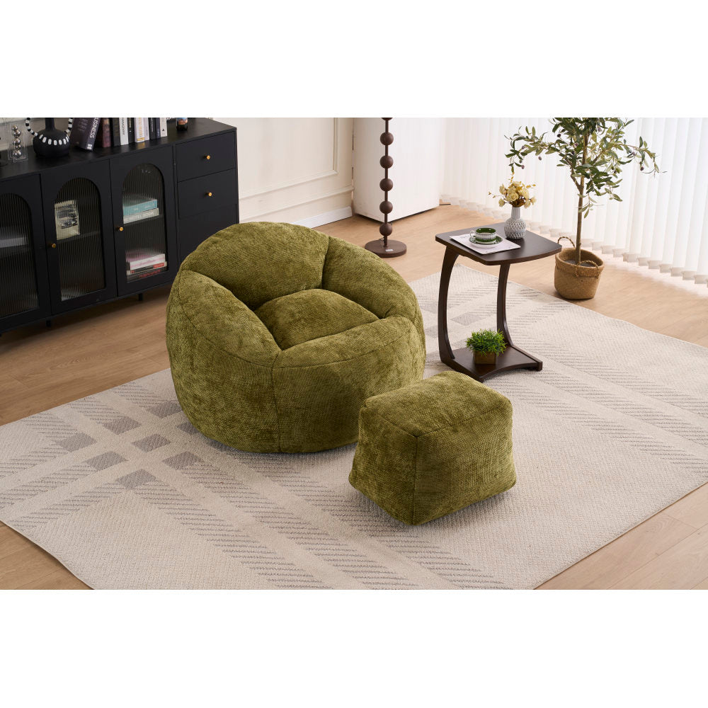 Foam Bean Bag Chairs for Adults/Teens with Filling,Bean Bag Lazy Sofa with Ultra Soft Chenille Cover, Bean Bag,Indoor & Outdoor