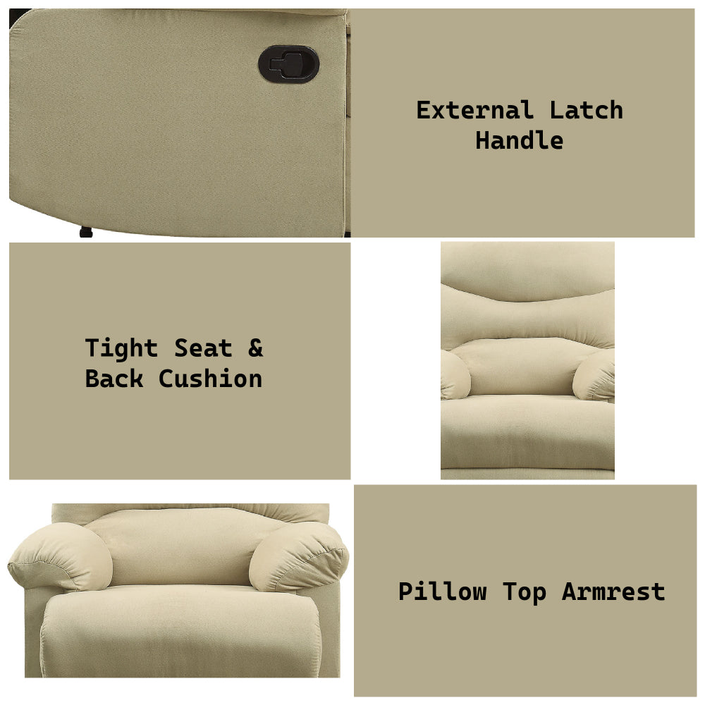 Arcadia Beige Microfiber Motion Recliner