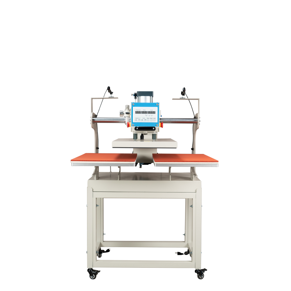 16x24 pneumatic up sliding dual platen heat press machine with infrared positioning